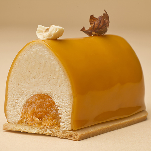 Entremets noisette-abricot