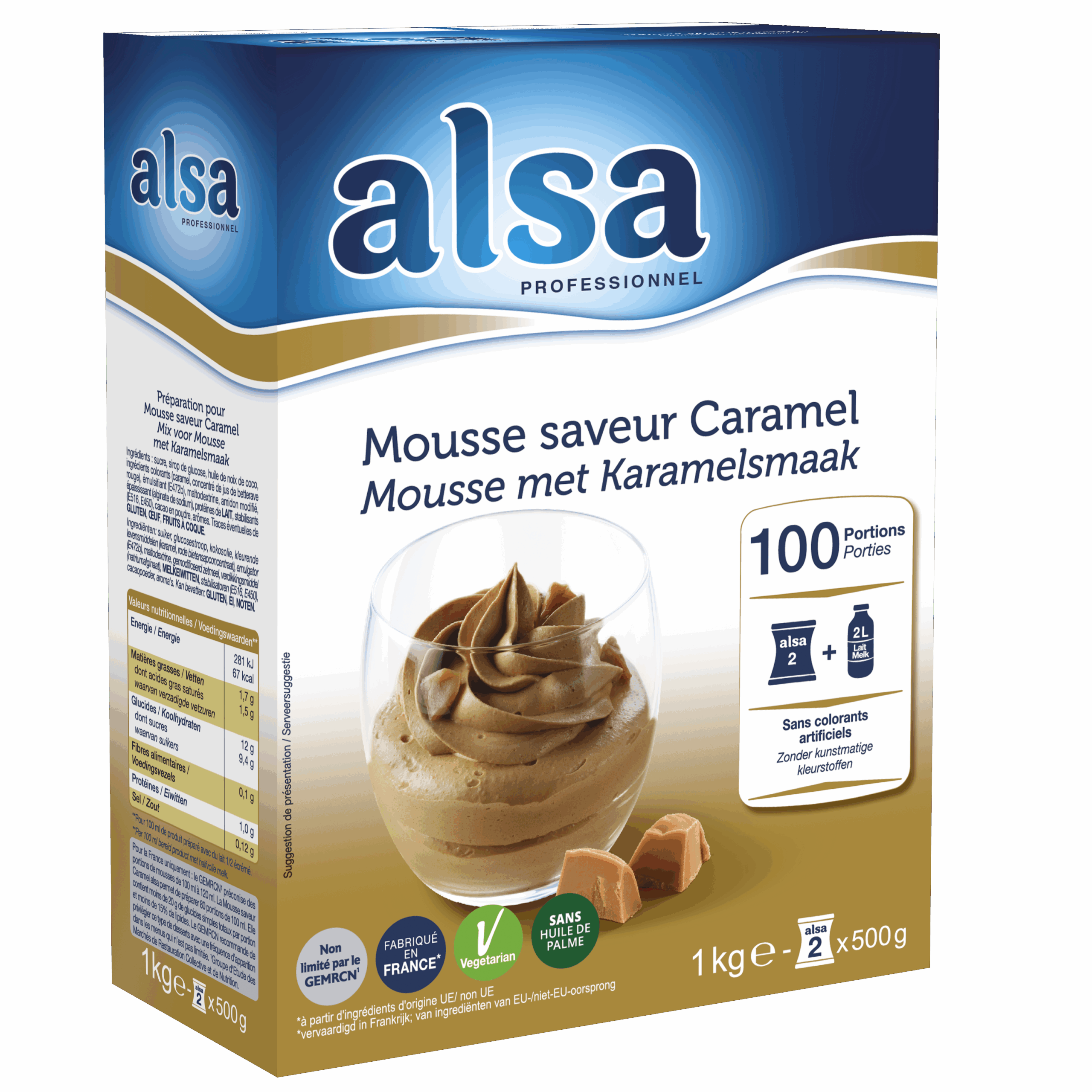 Mousse saveur Caramel alsa Professionnel