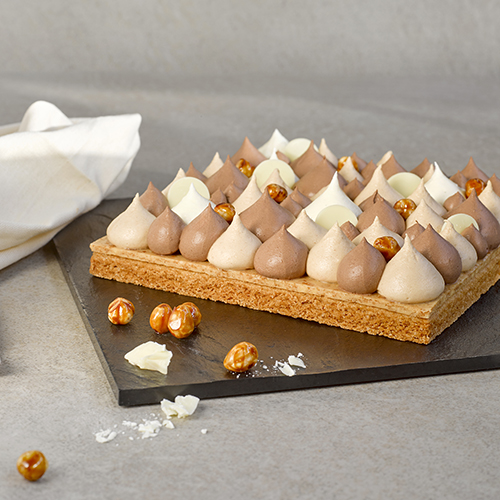 Entremets carré Choco-Noisette façon Bueno